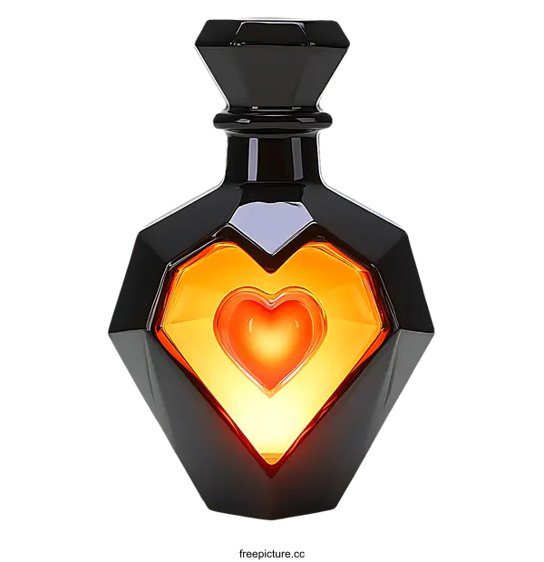 [Transparent Background PNG]Modern Perfume Bottle with Heart Design