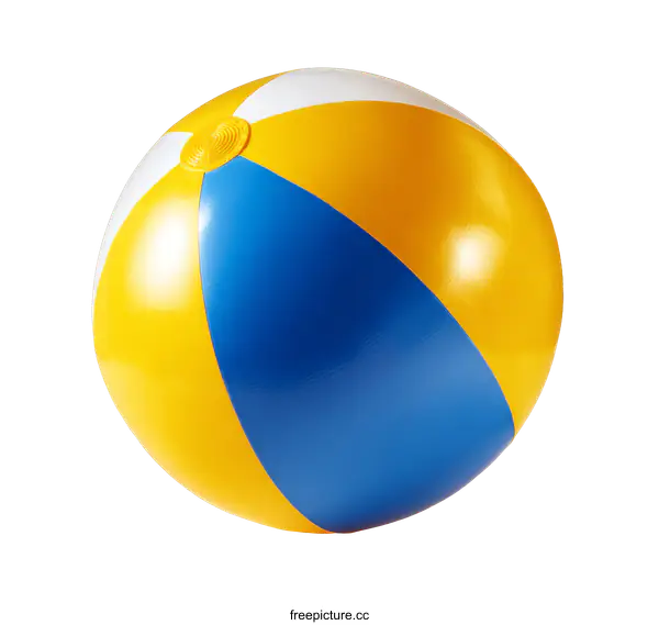 [Transparent Background PNG]Bright Yellow and Blue Beach Ball