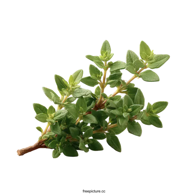 [Transparent Background PNG]Fresh Thyme Sprig Close Up