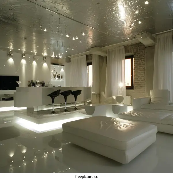 Modern White Minimalist Apartment Interior Design