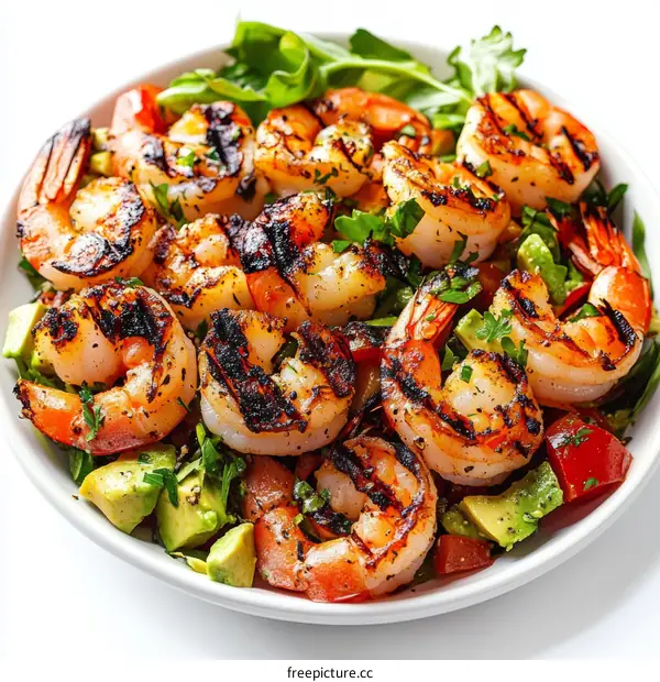 Grilled Shrimp Salad with Avocado