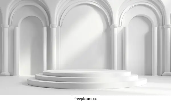 Elegant White Architectural Display Podium