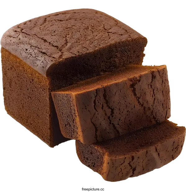 [Transparent Background PNG]Close Up of Chocolate Loaf Cake Slices