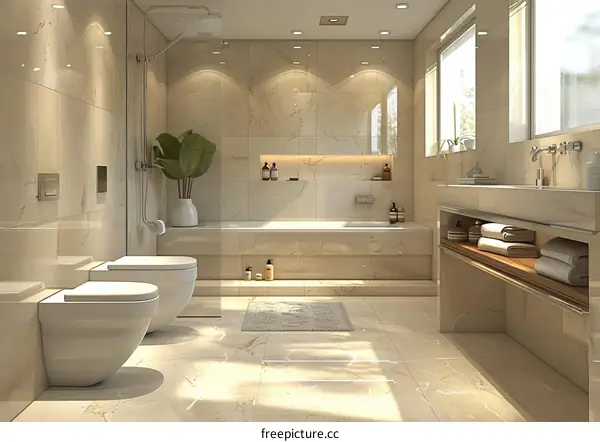 Luxury Modern Bathroom Design Illustration