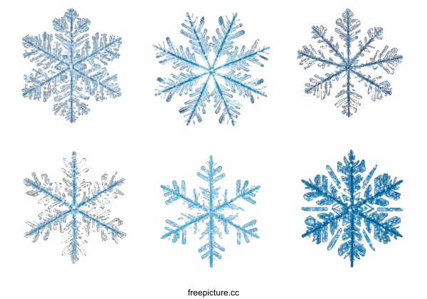 [Transparent Background PNG]Beautiful Winter Snowflake Patterns