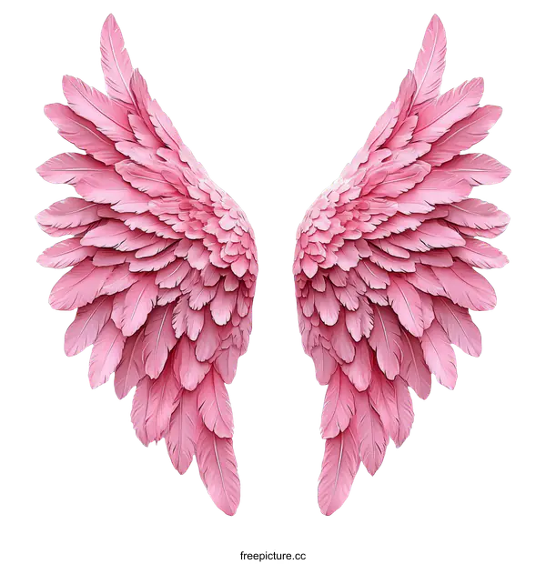 [Transparent Background PNG]Pink Feather Wings Illustration