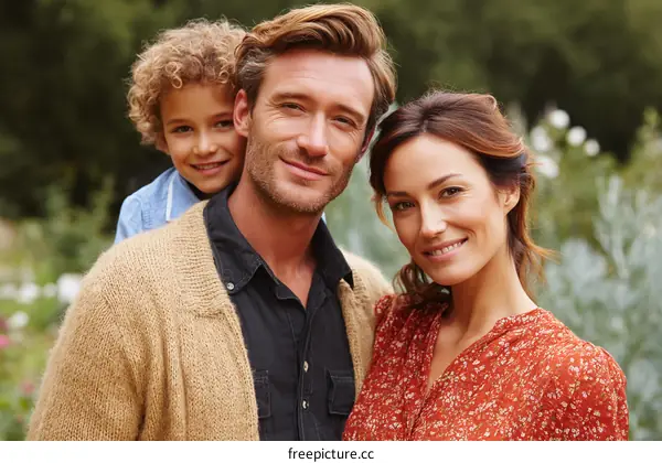 Happy Family Portrait Outdoors