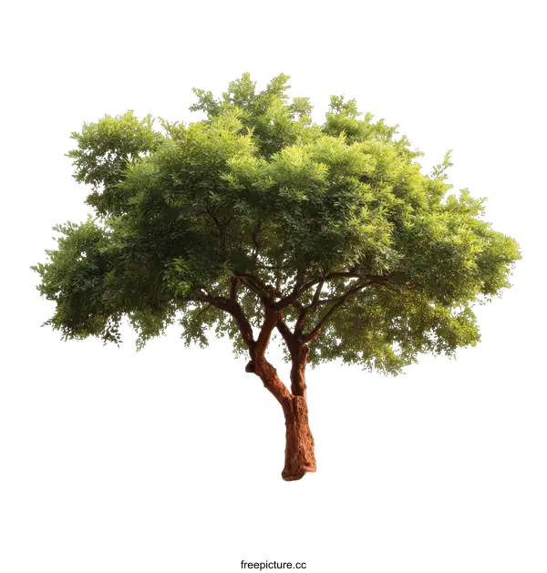 [Transparent Background PNG]Isolated Green Tree on a White Background