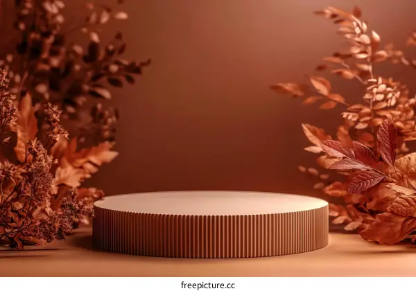 Autumnal Display Podium with Dried Plants