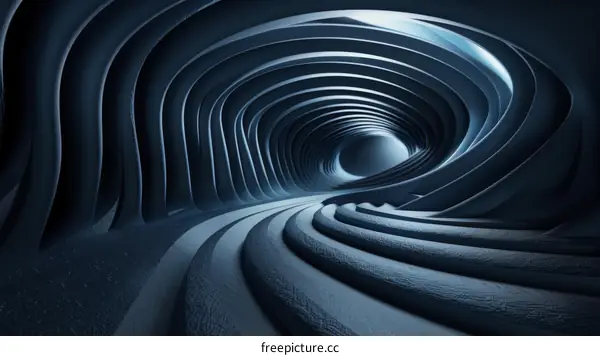 Abstract Tunnel in Blue and Gray