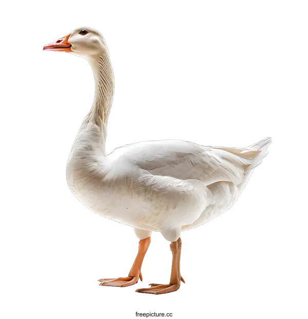 [Transparent Background PNG]White goose on white background
