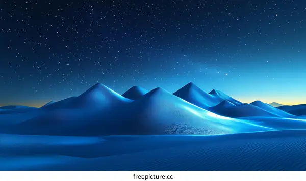 Night Desert Landscape Under Starry Sky