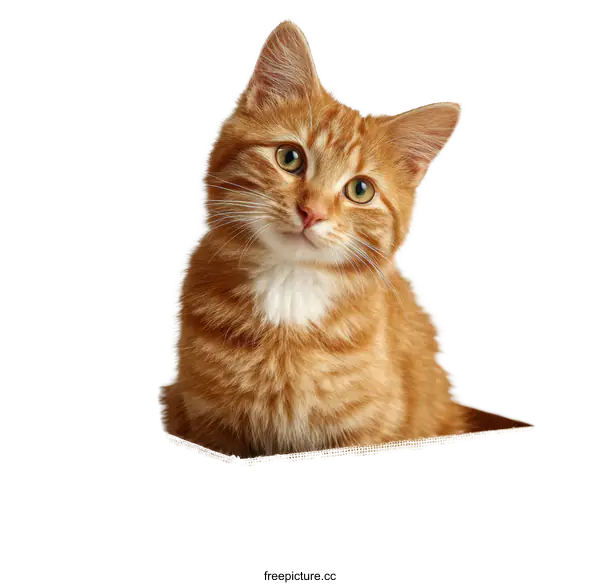 [Transparent Background PNG]Ginger Kitten in a Cardboard Box