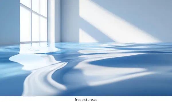 Modern Interior Design with Water Reflection