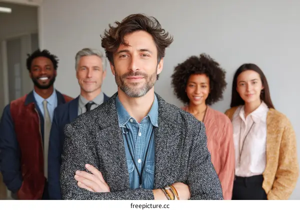 Business Team Collaboration in Modern Office