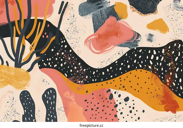 Abstract Art Background with Colorful Shapes and Patterns