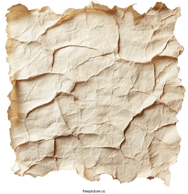 [Transparent Background PNG]Aged Crumpled Paper Texture
