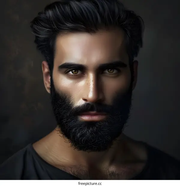 Portrait of a Handsome Man with a Beard