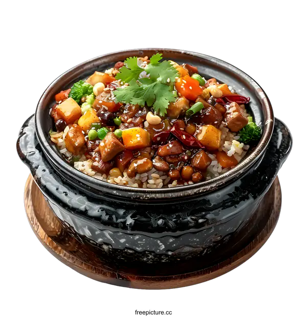 [Transparent Background PNG]Clay Pot Chicken and Rice