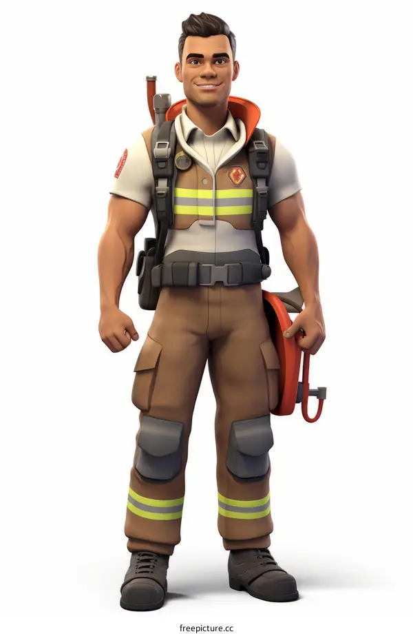 firefighter in protective gear