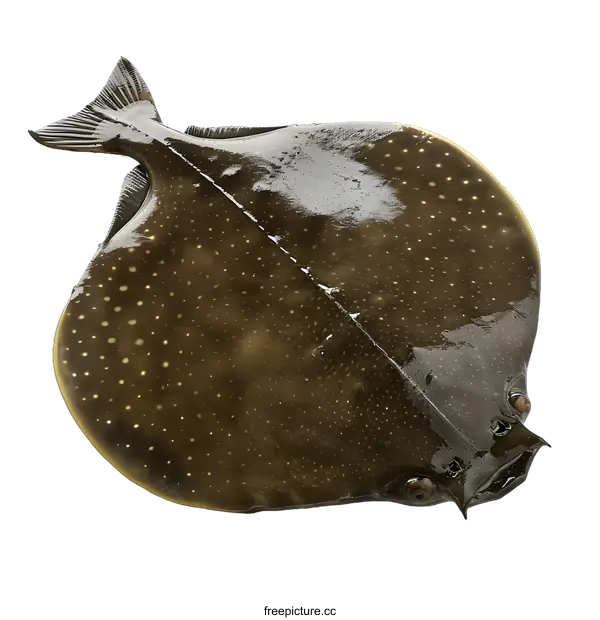 [Transparent Background PNG]A large brown fish with a flat body and a long tail