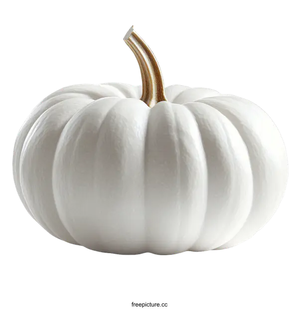 [Transparent Background PNG]Close Up of a White Decorative Pumpkin