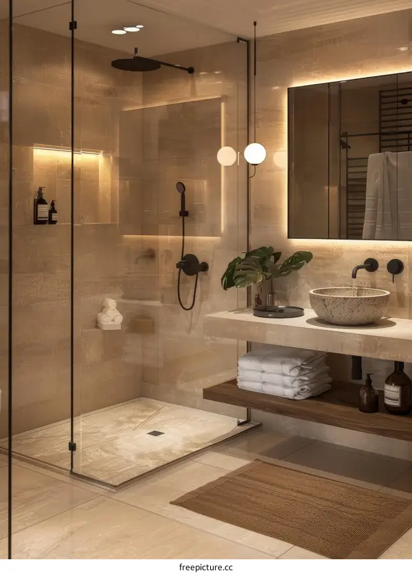 Modern Bathroom Designs with Shower and Bathtub