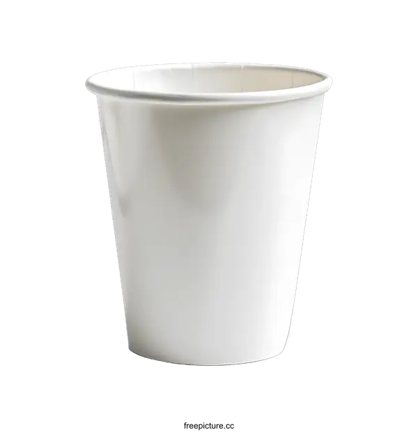 [Transparent Background PNG]White Disposable Paper Cup on White Background