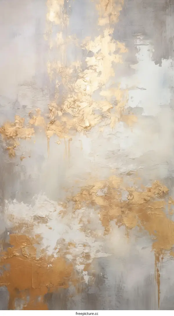 Golden and gray abstract painting