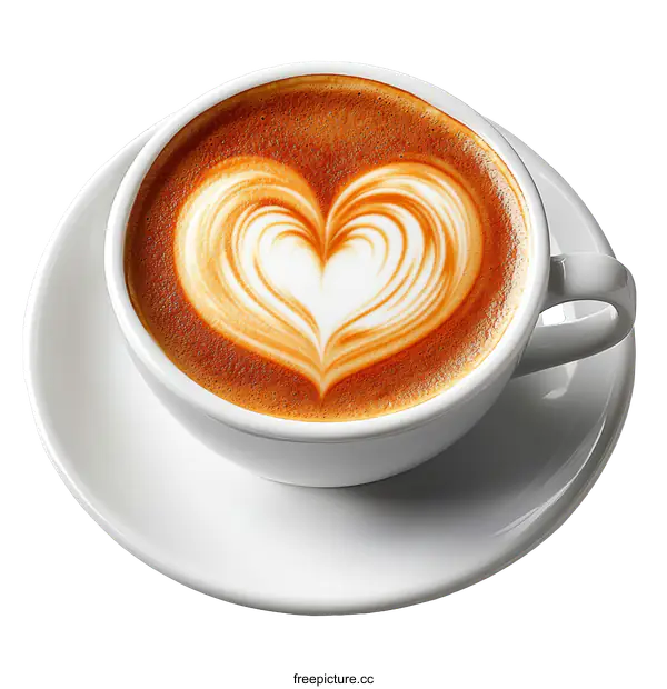 [Transparent Background PNG]Aromatic Latte Art Coffee Cup