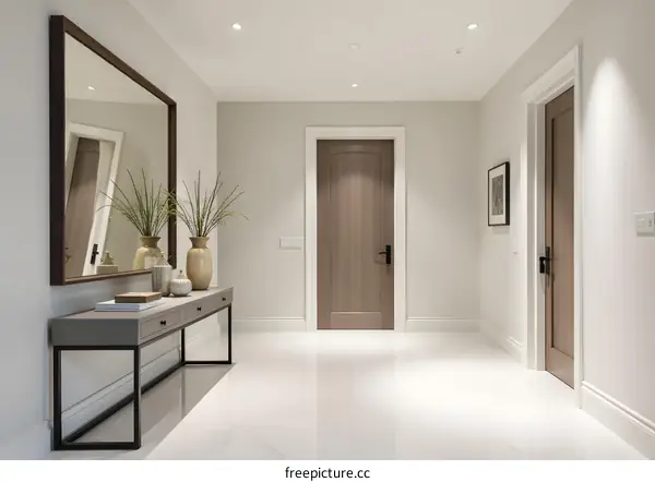 Modern Minimalist Entryway With Console Table
