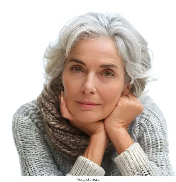 portrait of a beautiful senior woman with gray hair