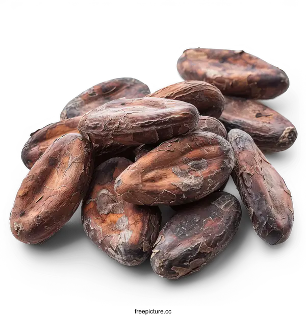 [Transparent Background PNG]Close-up of Roasted Cacao Beans