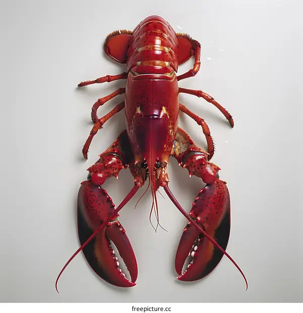 Cooked Lobster on White Background