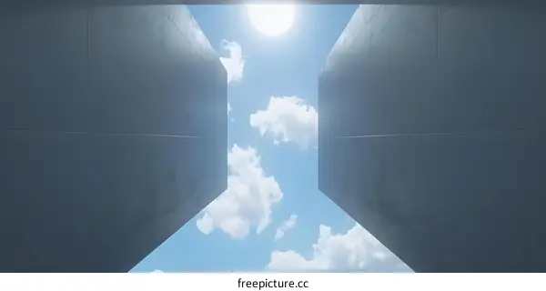 Minimalist Architecture Concrete Wall Sky