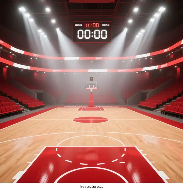 Professional Indoor Basketball Court with Digital Scoreboard