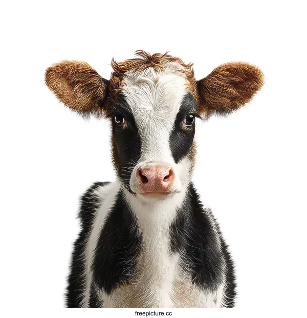 [Transparent Background PNG]Close-up Portrait of a Cute Calf