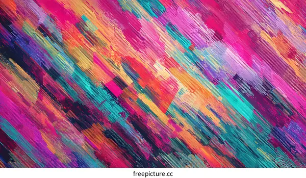 Abstract Colorful Diagonal Brushstrokes Art