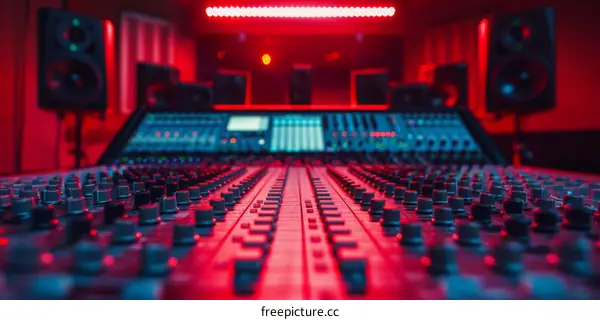 Sound Recording Mixer Close-up in a Modern Music Production Studio