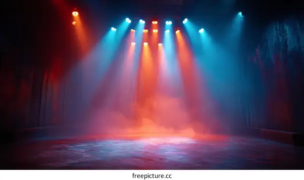 Stage Lighting with Red and Blue Light