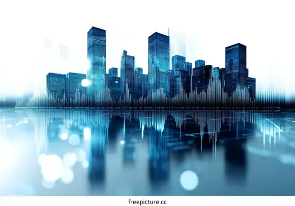Digital Skyline Cityscape Illustration