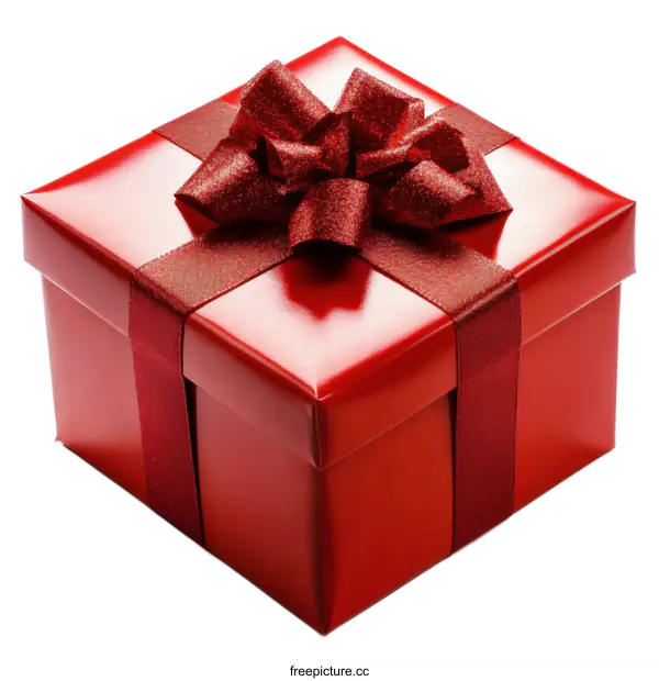 [Transparent Background PNG]Red Gift Box with a Beautiful Ribbon