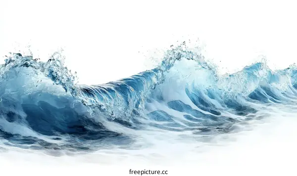Ocean Waves Crashing in a Powerful Motion