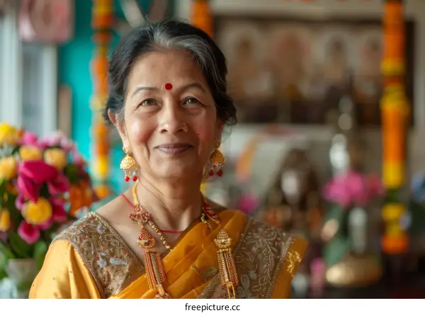 Indian Woman in Traditional Attire