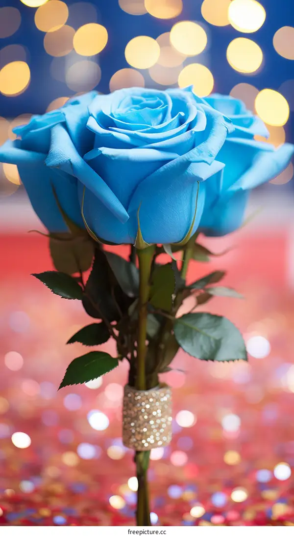 Blue roses with blurred background