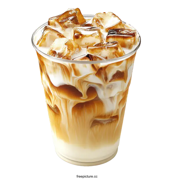 [Transparent Background PNG]Iced Coffee Drink in Plastic Cup