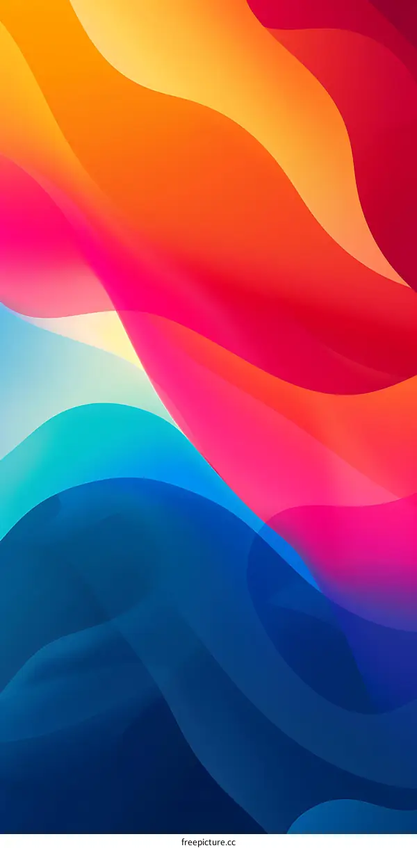 Abstract Background with Curved Lines and Vibrant Colors