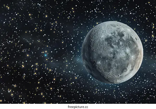 A Detailed Illustration of the Moon's Surface