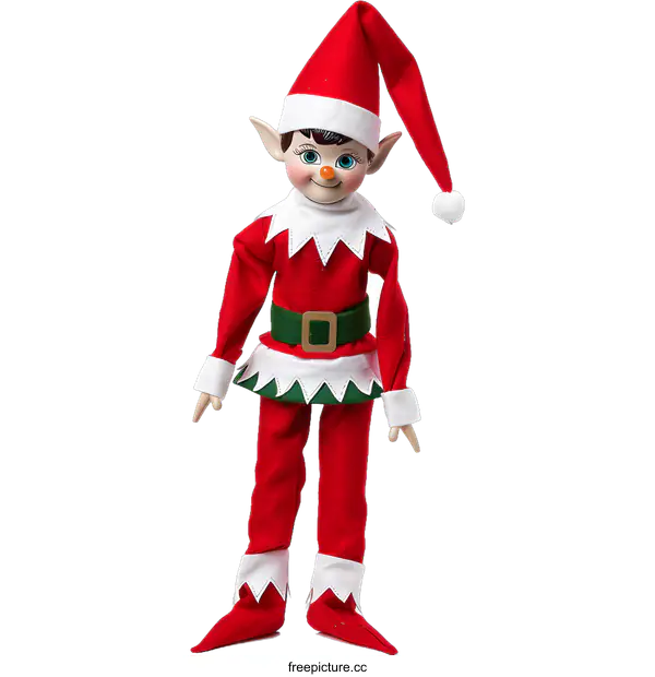 [Transparent Background PNG]Christmas Elf Toy Decoration Red Green White