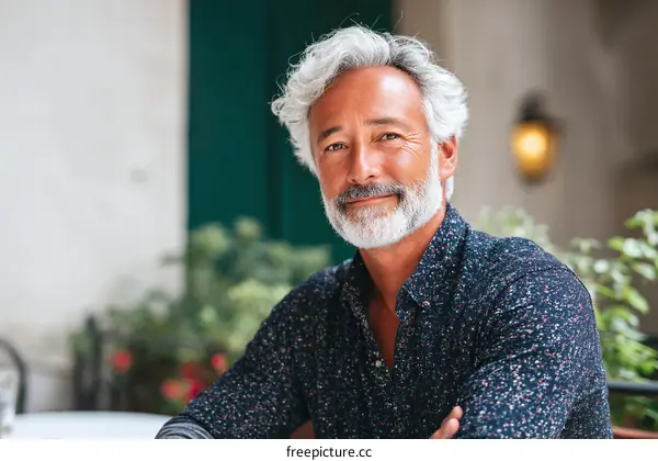 Portrait of a Smiling Mature Caucasian Man